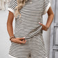 The Color-Blocked Striped Short Set