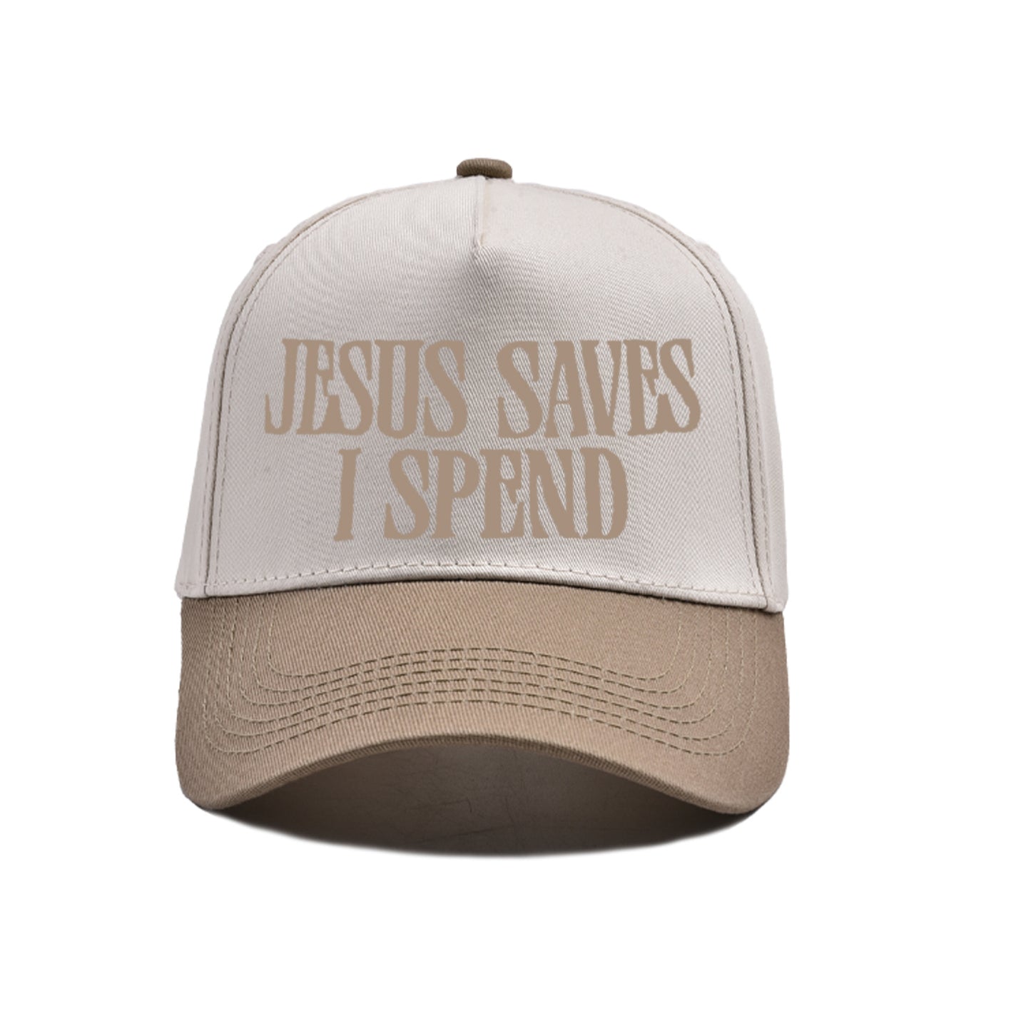 Embroidered JESUS SAVES I SPEND Baseball Cap