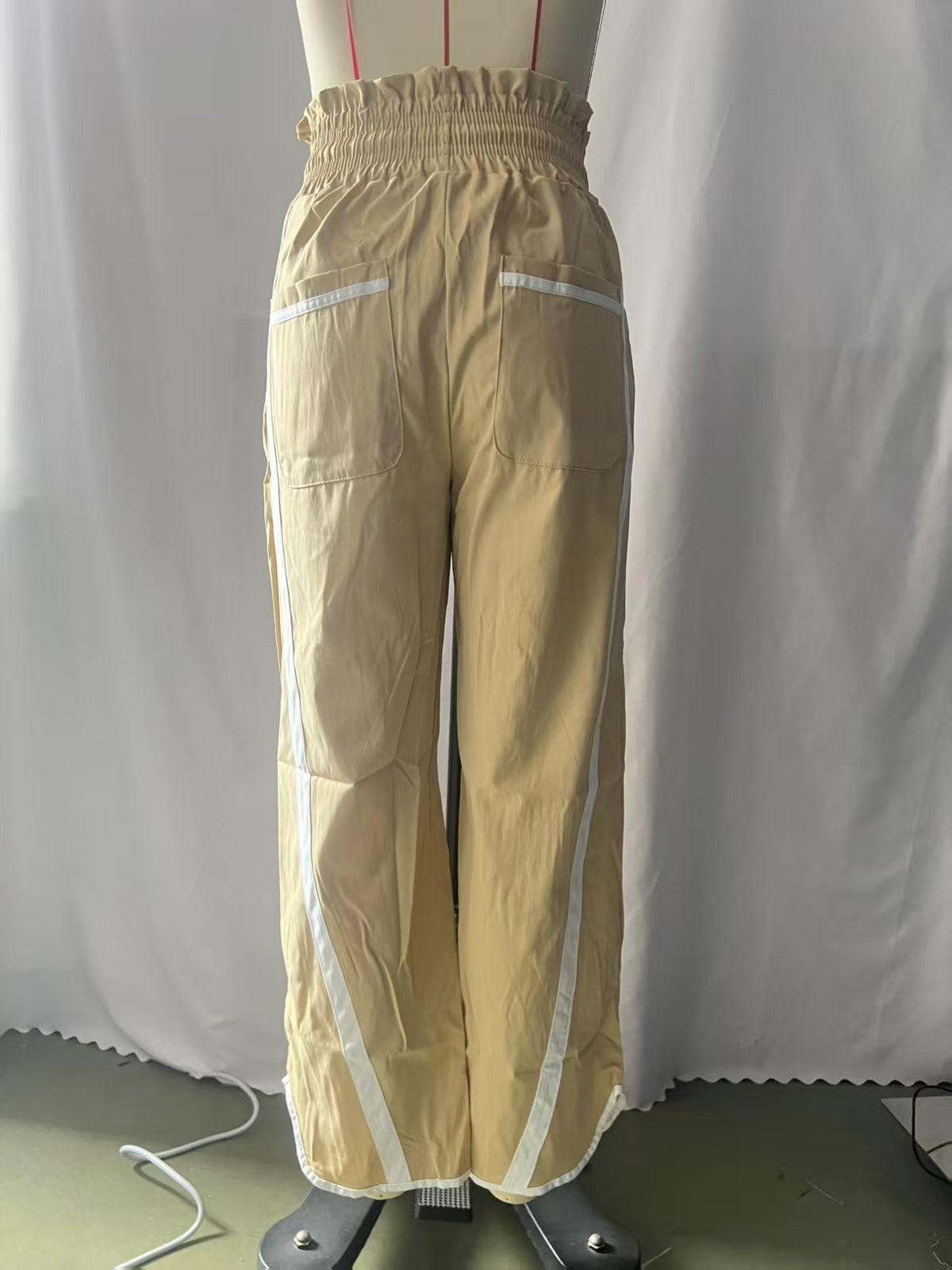 Retro Contrast Side Stripe Wide Leg Track Pants