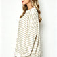 Bubble Poly Cotton Stripe Tunic with Side Slit