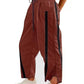 Retro Contrast Side Stripe Wide Leg Track Pants