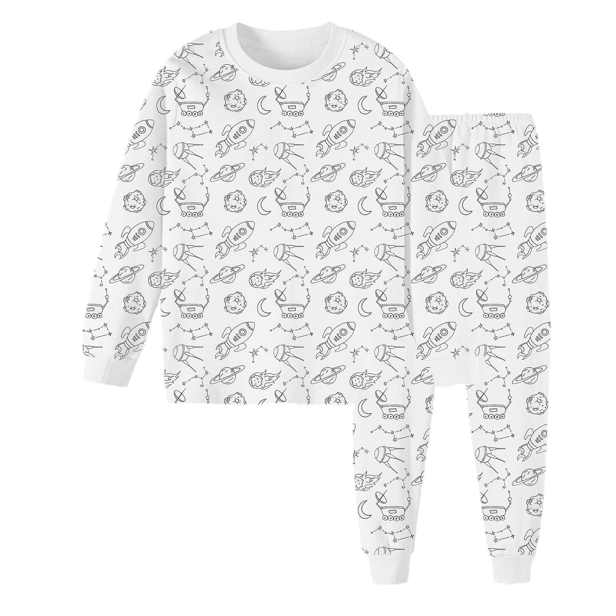 Kid's Doodle Print Pajama Set