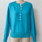 Crew Neck Button Front Knit Pullover