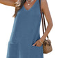 Waffle Knit V-Neck Shift Dress