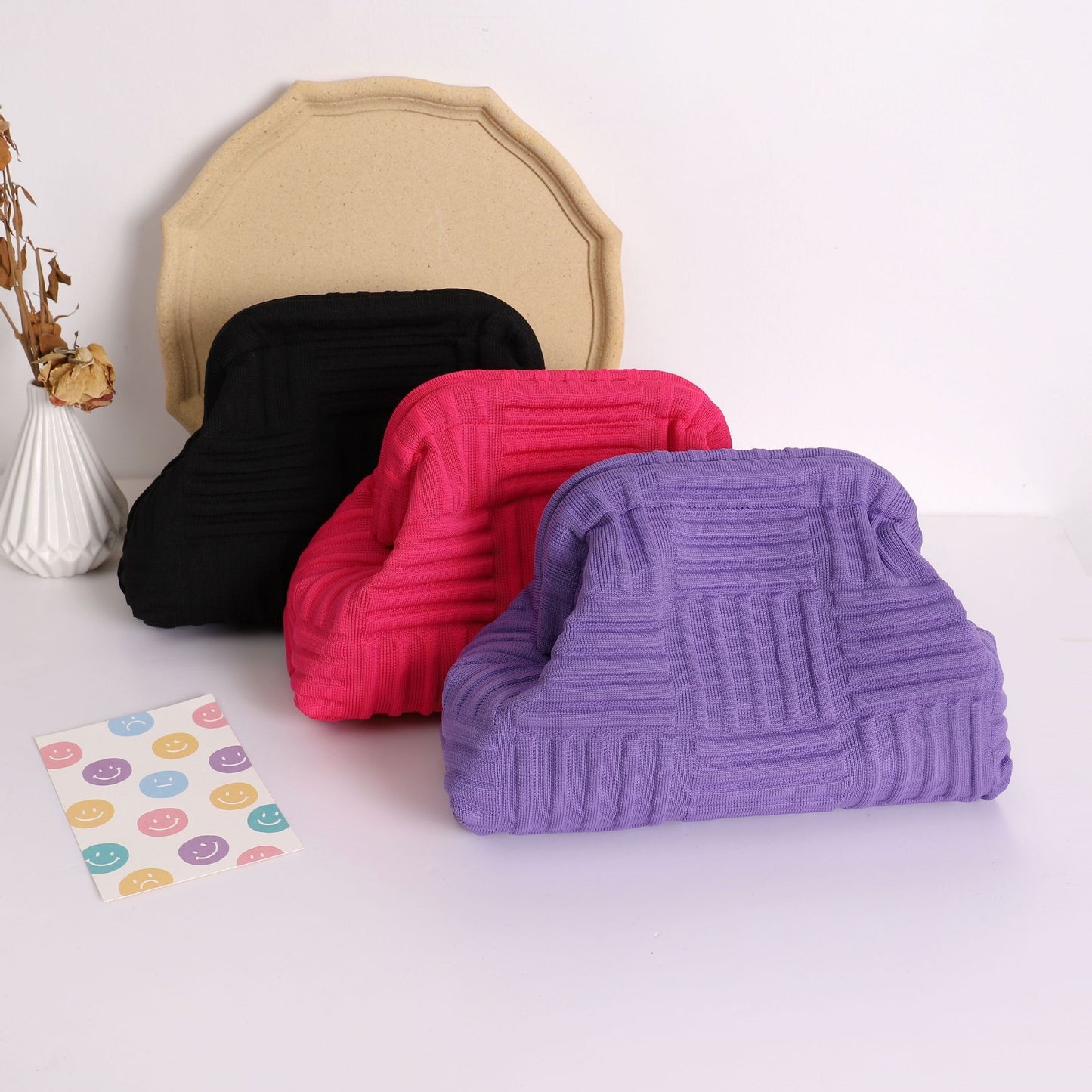 Wave Knit Clutch Bag
