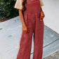 Textured Pocket Wide-leg Overalls