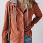 Drawstring Hooded Corduroy Jacket