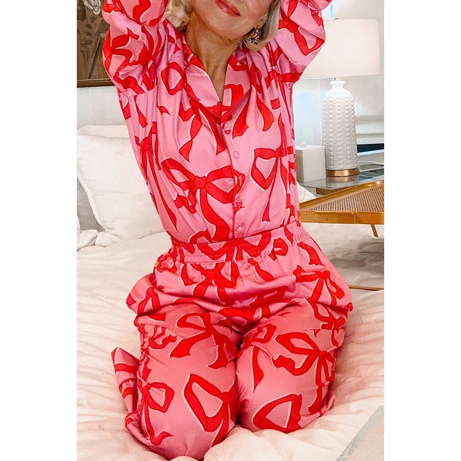 Bow Satin Pajama Set