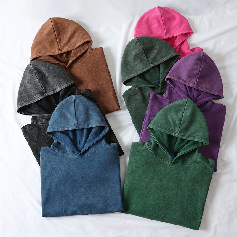 Velvet Cotton Hooded Sweatshirt