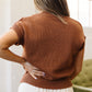 Chestnut Western Horseshoe Pattern Short Sleeve Knit Sweater