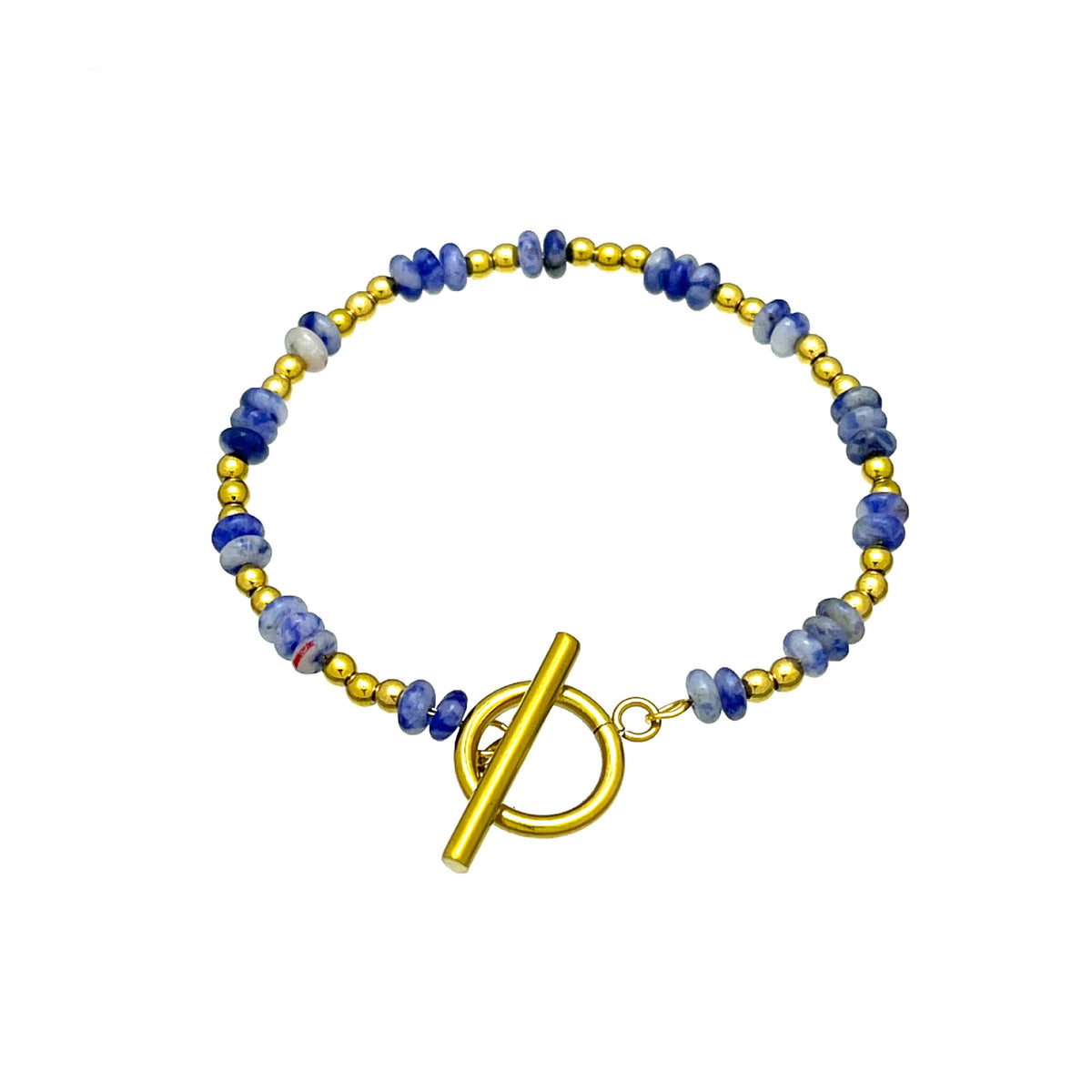 Dainty Gemstone & Gold Bead Bracelet
