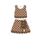 Custom Text Logo Girls' Sleeveless Top and Skirt Two-Piece Set