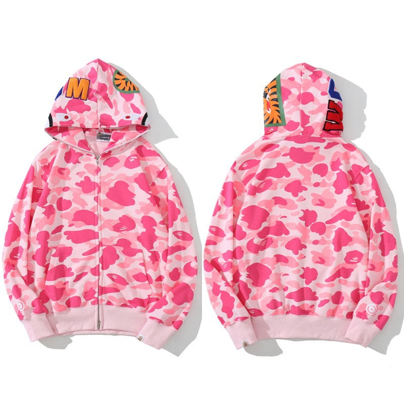 Fleece Hoodie Multi-color Ape Head Coat