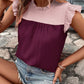 Sleeveless Ruffled Shoulder Contrast Top