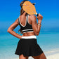 Scoop Neck Top and Skort Swim Set