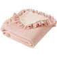 Custom Embroidered Floral Muslin Baby Blanket with Ruffled Trim