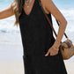 Waffle Knit V-Neck Shift Dress