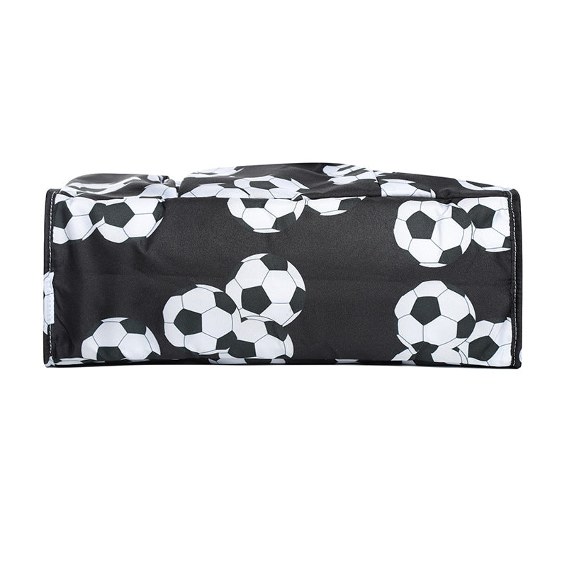 Ball Sports Print Multi-Pocket Utility Tote Bag
