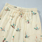 Beige Duck Print Short Sleeve Top Pocket Pants 2pcs Casual Set