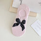 Ballet Style Solid Color Bow Boat Socks Thin Version