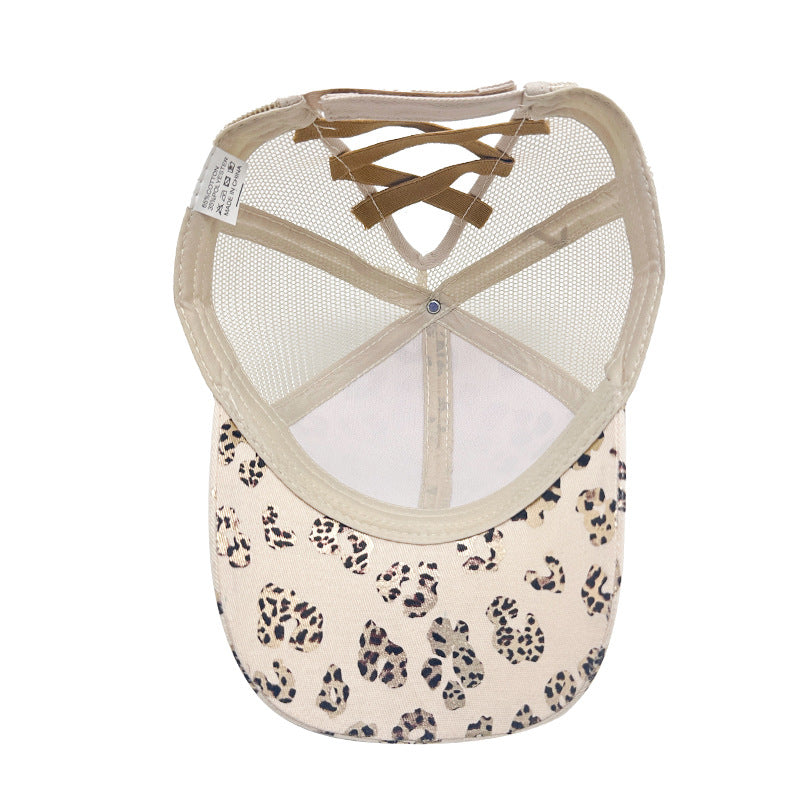Leopard Print Women's Baseball Cap Mesh Hat