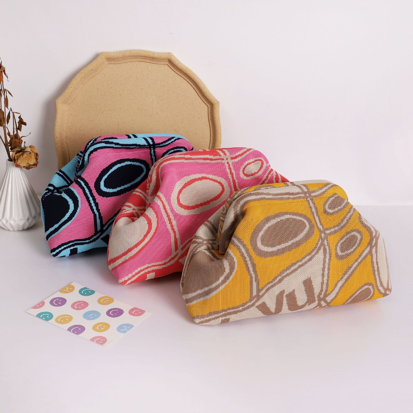 Wave Knit Clutch Bag