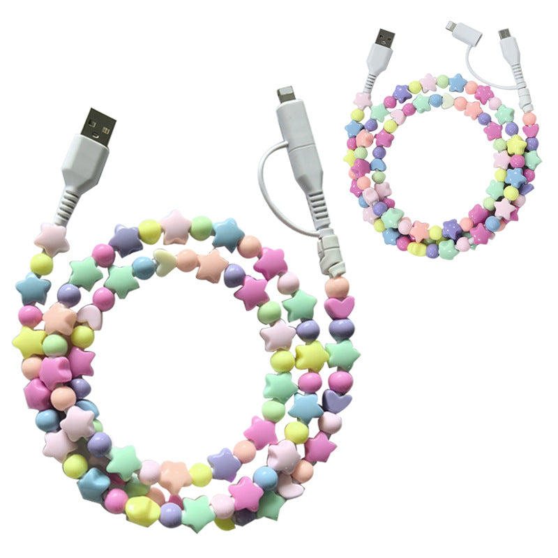 Colored Bead Ccharging Cable 1m