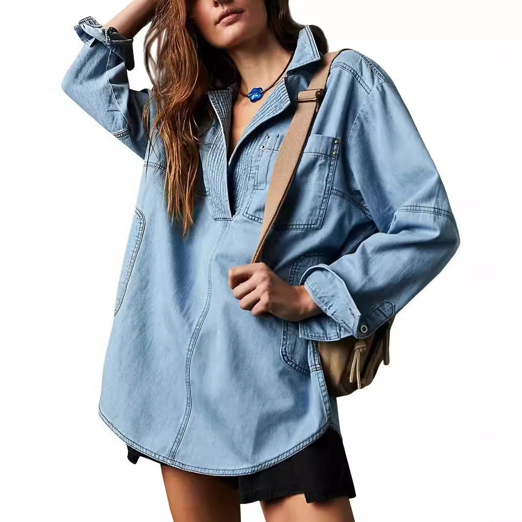 Long-sleeved Coat V-neck