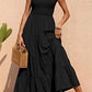 Solid Color Pleated Dress