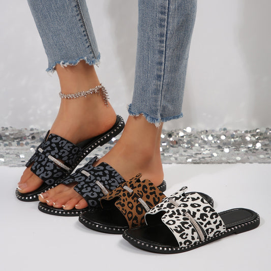 Leopard H Upper Flat Fashion Slippers