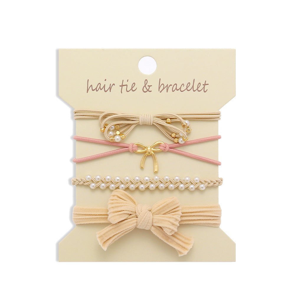 Boho 2-in-1 Hair Tie & Bracelet Set (5-Piece Pack)