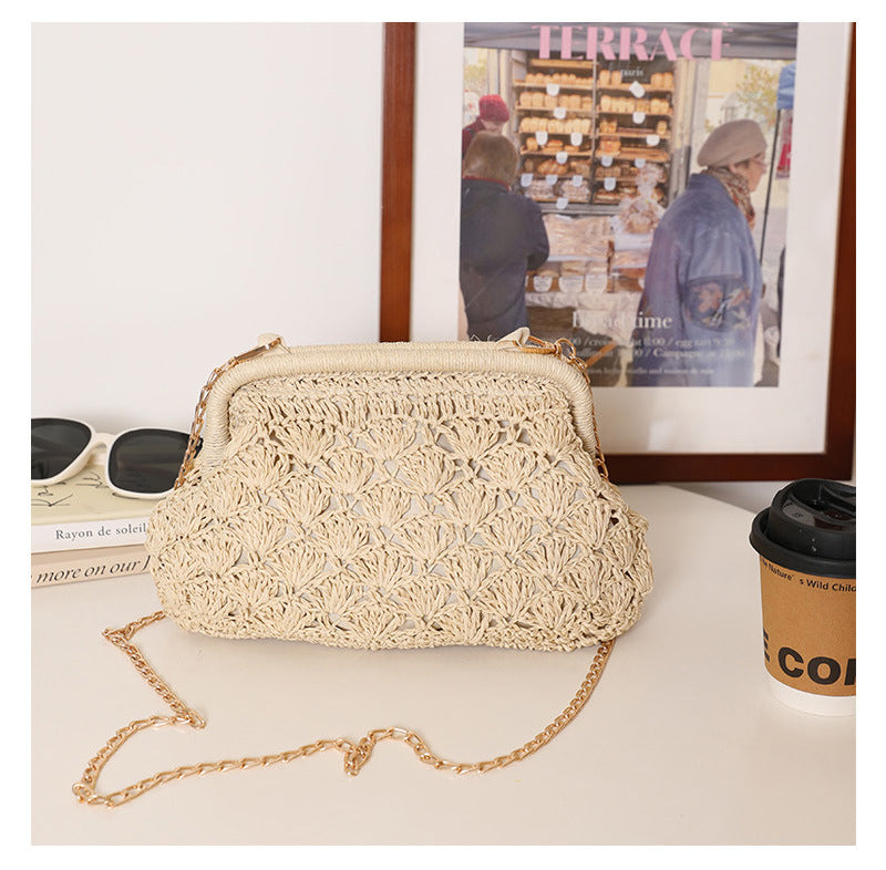 Handcrafted Openwork Straw Crossbody Bag