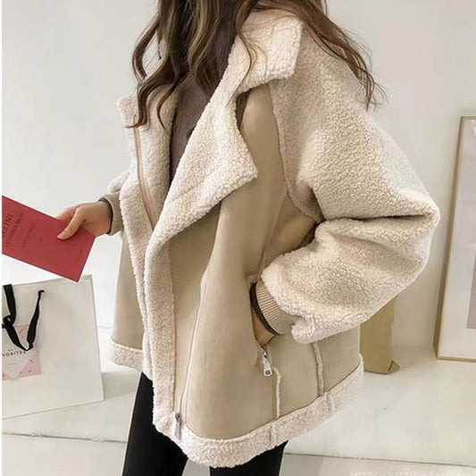 Fleece Suede Patchwork Jacket