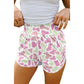 Camouflage Print Shirred High Waist Athleisure Shorts