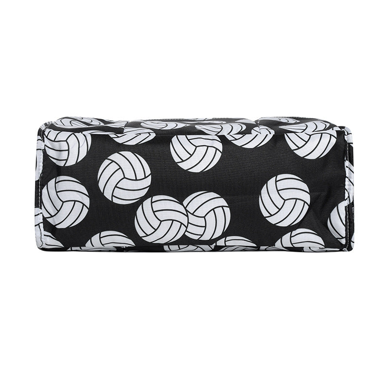 Ball Sports Print Multi-Pocket Utility Tote Bag
