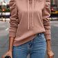 Ruched Puff Long Sleeve Hoodie