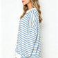 Bubble Poly Cotton Stripe Tunic with Side Slit