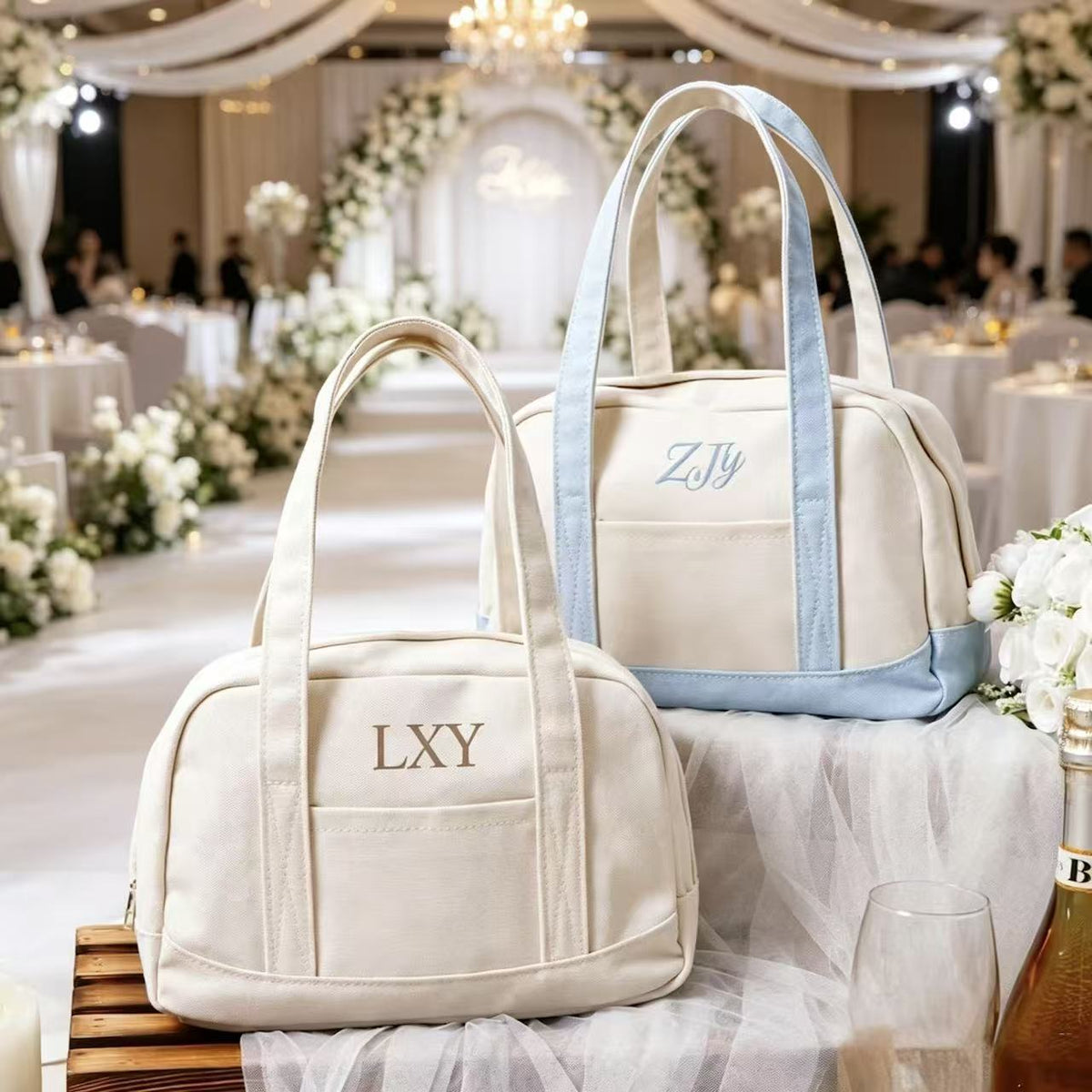 Personalized Embroidered Monogram Canvas Tote