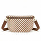 Checkered Woven Crossbody Fanny Pack