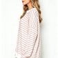 Bubble Poly Cotton Stripe Tunic with Side Slit