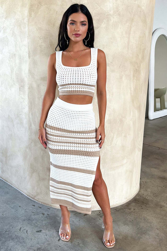 Stretch Knit Two-Piece Set