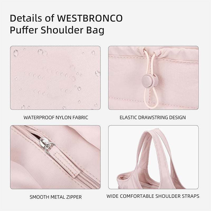 Quilted Puffer Tote Bag for Women