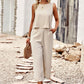 Solid Color Sleeveless Top + Cropped Pants Set