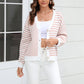 Knitted Plaid Panel Striped Cardigan