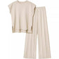 Women's knitted suit vest sweater wide-leg pants two-piece suit
