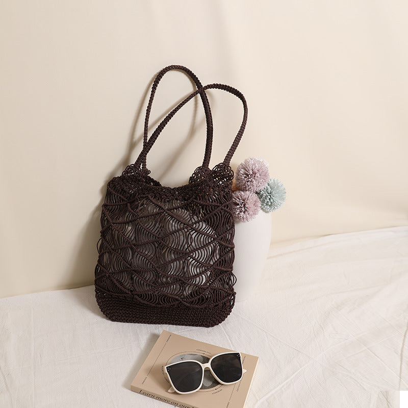 Rope Tote Bag Openwork Beach Bag