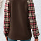 Waffle Paneled Plaid Sweatshirt