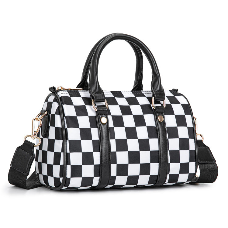 Checkered Boston Bag