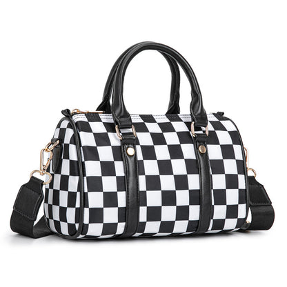 Checkered Boston Bag