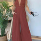 V Neck Sleeveless Jumpsuit